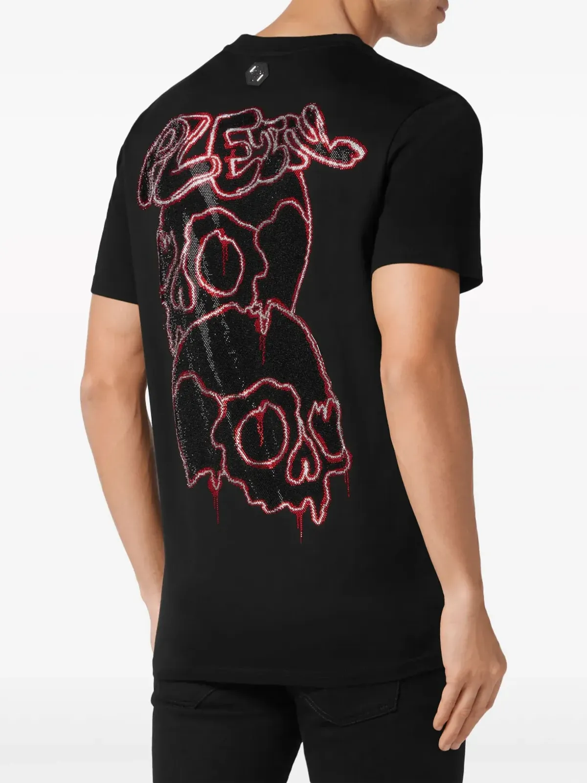 Philipp Plein ラインストーン・スカル コットンTシャツ - ブラック - 画像4