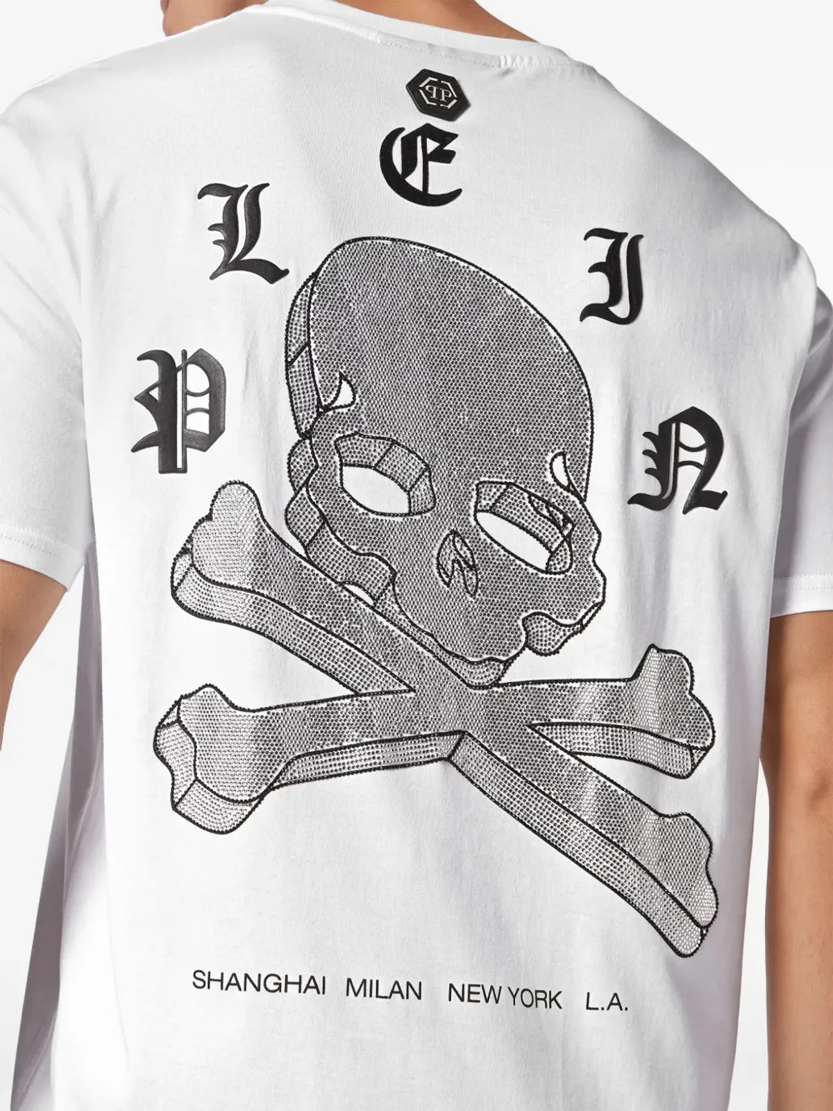 Philipp Plein スカルロゴ コットン Tシャツ - ホワイト - 画像5