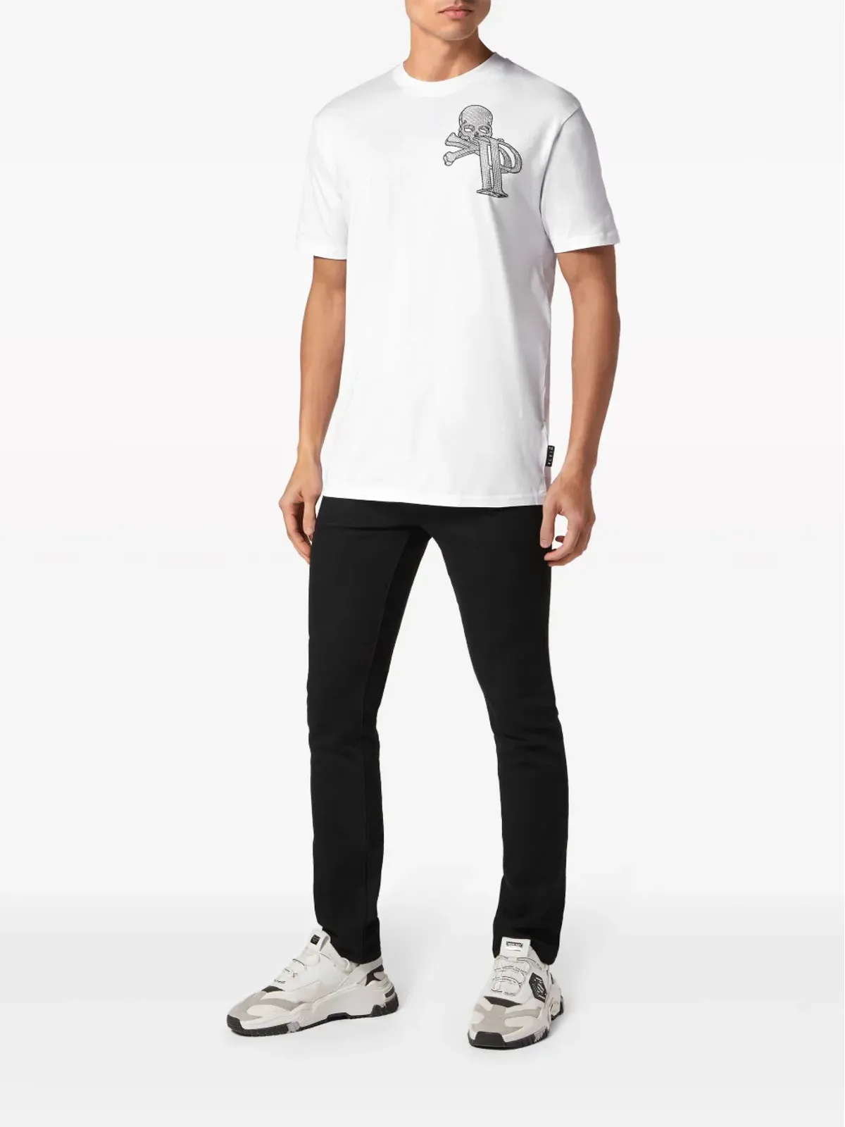 Philipp Plein スカルロゴ コットン Tシャツ - ホワイト - 画像2