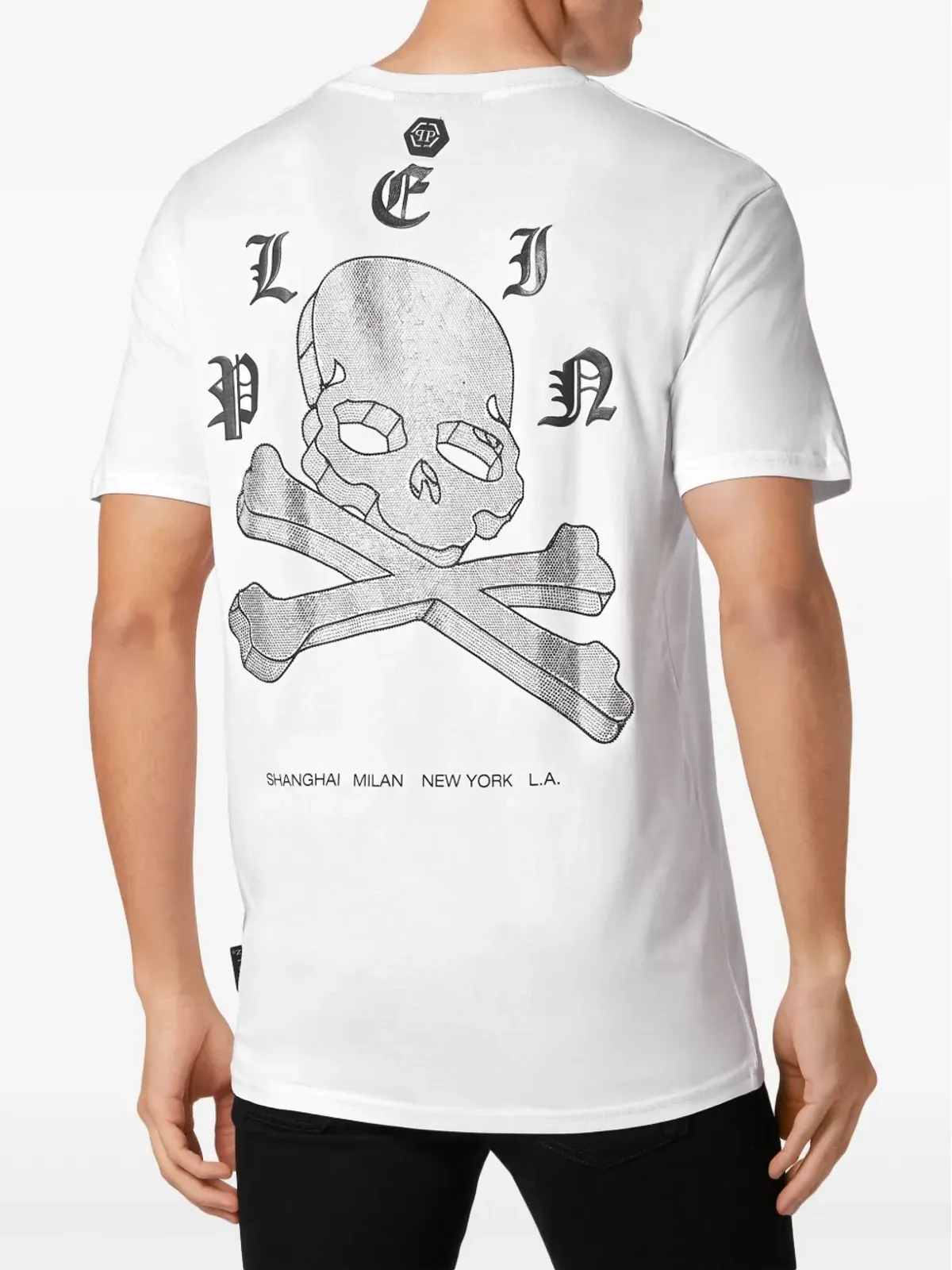 Philipp Plein スカルロゴ コットン Tシャツ - ホワイト - 画像4