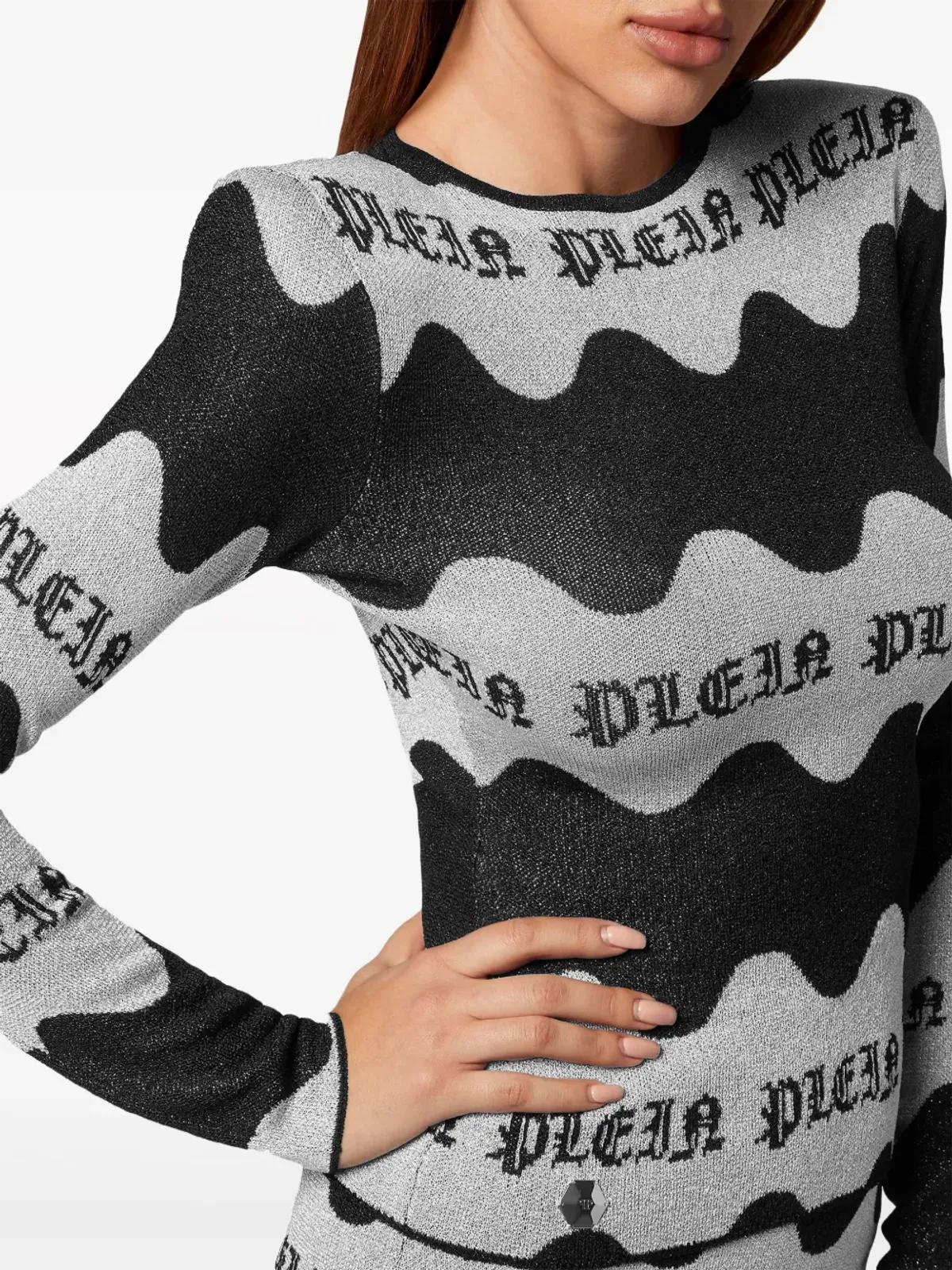 Philipp Plein ウェーブジャカード ロングスリーブトップ - 画像5