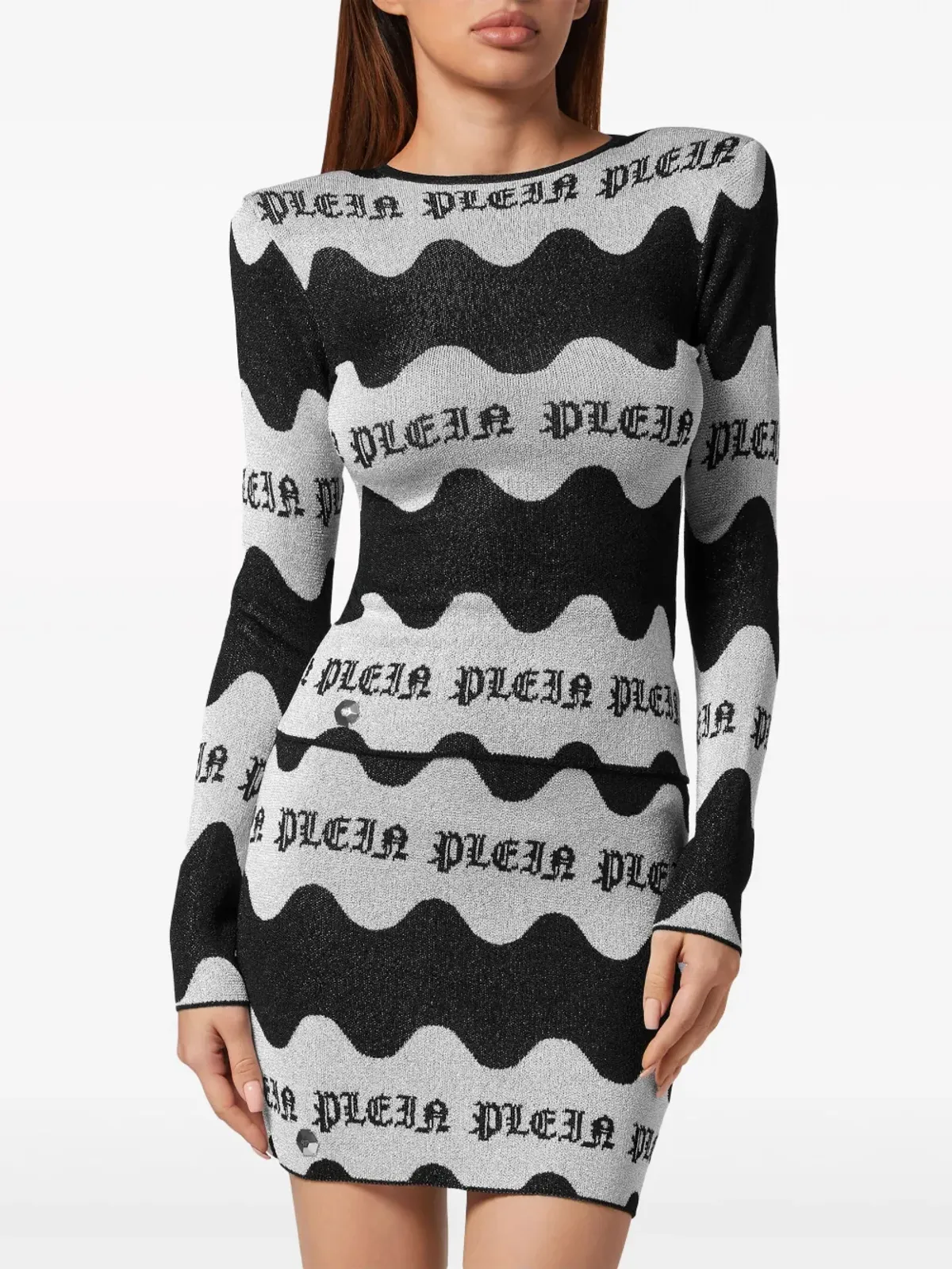 Philipp Plein ウェーブジャカード ロングスリーブトップ - 画像3
