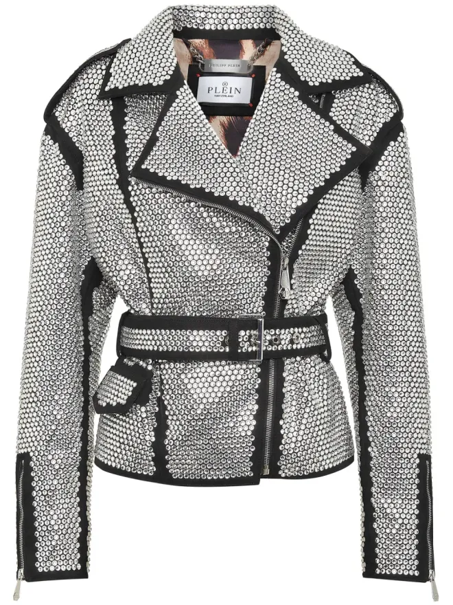 Philipp Plein Philipp Plein クリスタル装飾のジャケット - ブラックの商品画像