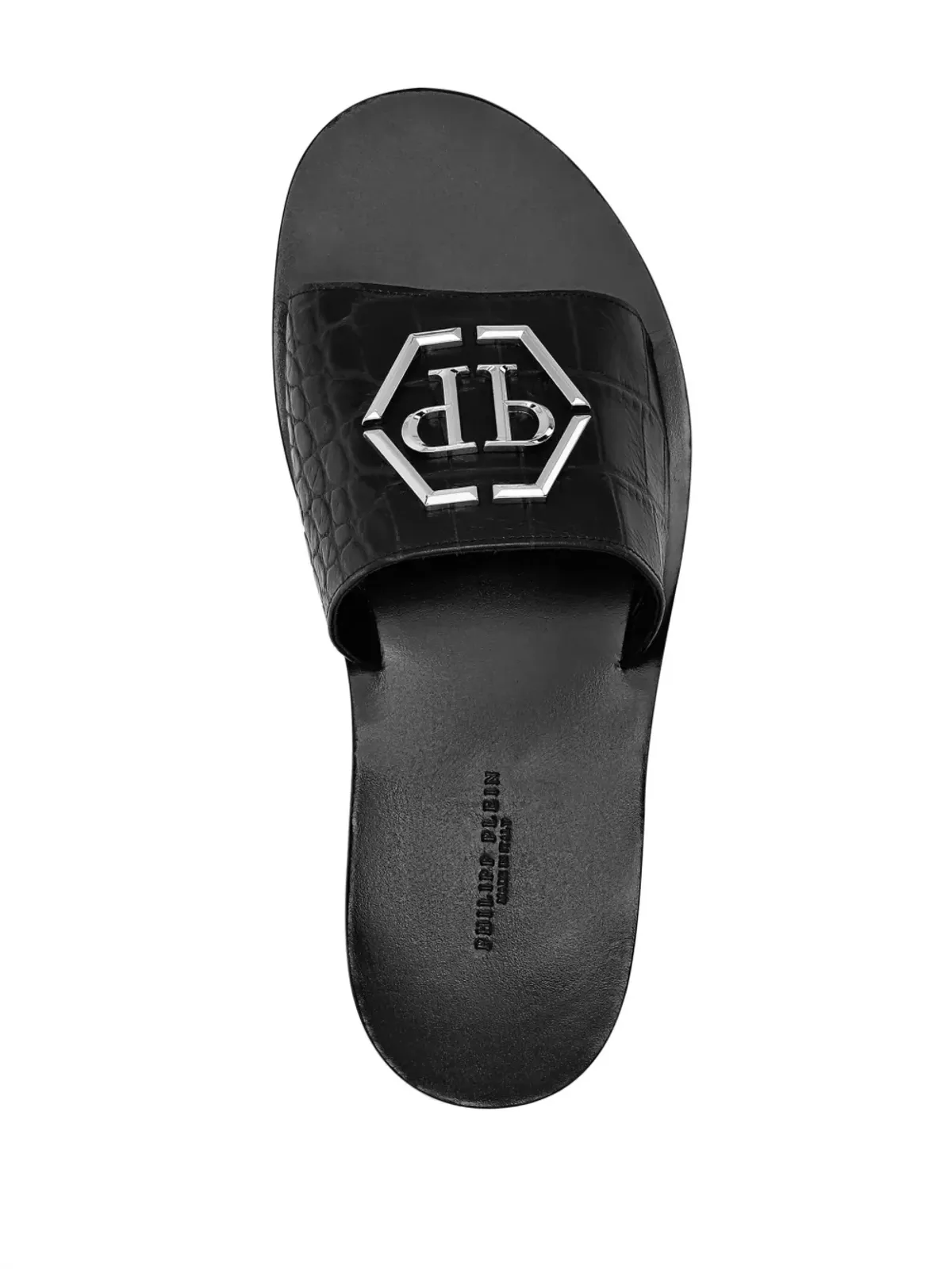 Philipp Plein ロゴプレート レザーサンダル - ブラック - 画像4