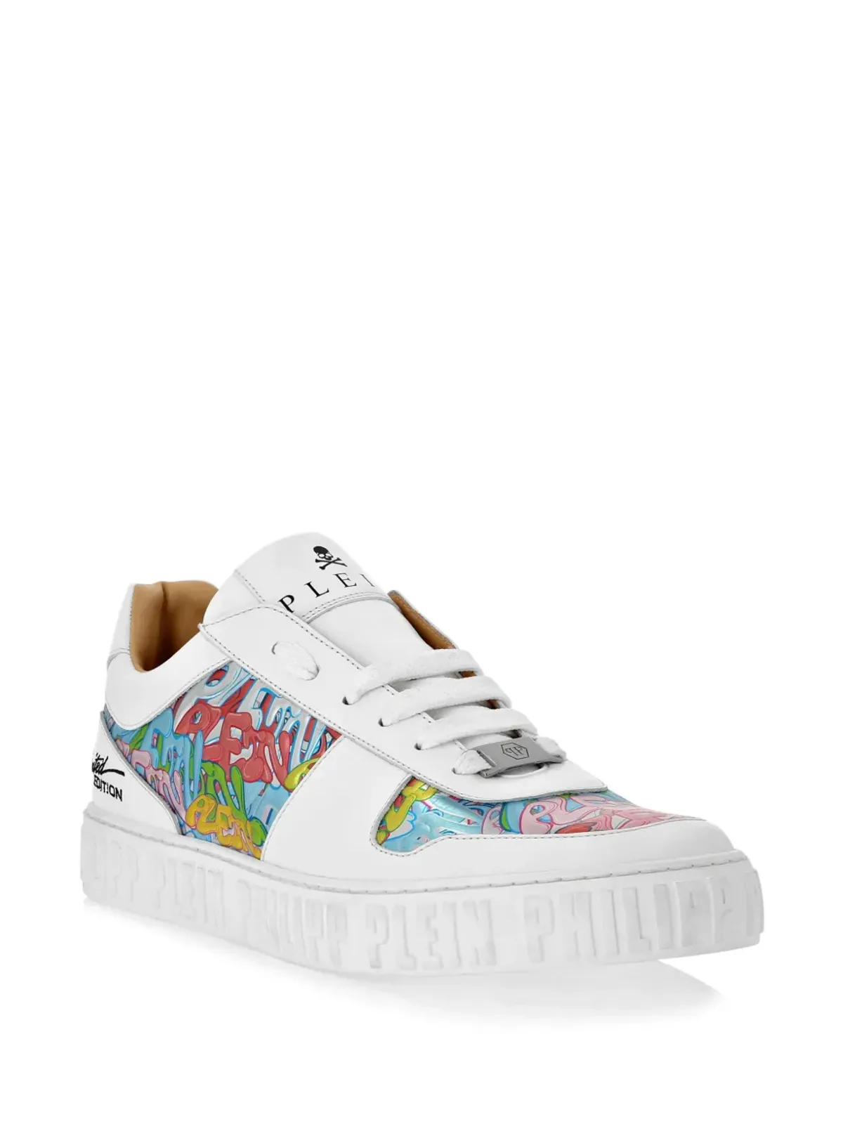 Philipp Plein グラフィティプリント レースアップスニーカー - ホワイト - 画像2