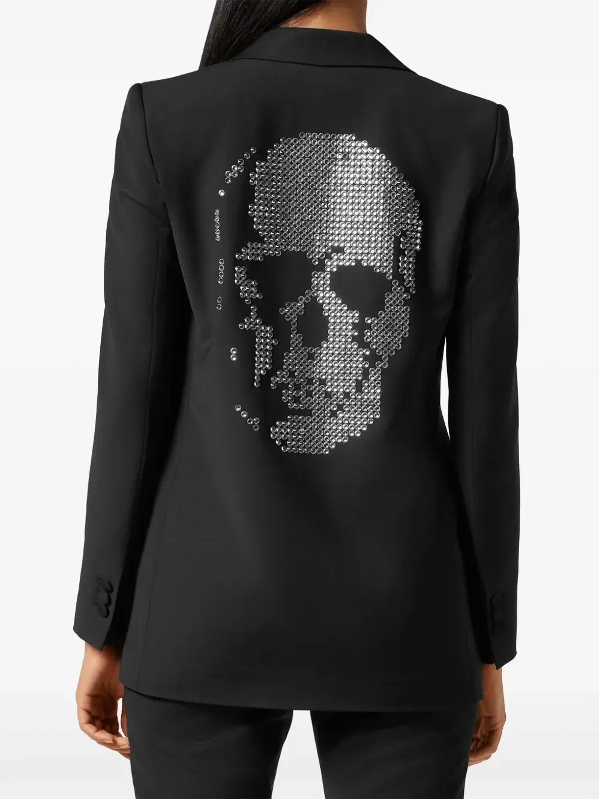Philipp Plein スカルクリスタル装飾ブレザー - 画像3