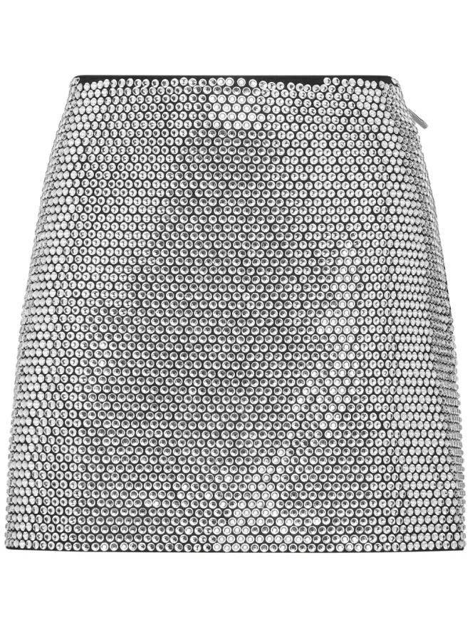 Philipp Plein Philipp Plein クリスタル装飾付き フェイクレザー ミニスカートの商品画像