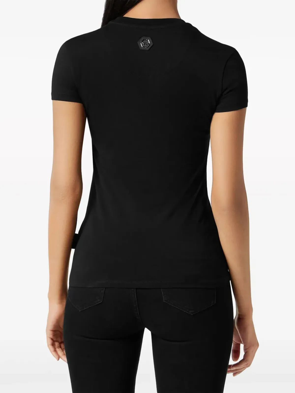 Philipp Plein クリスタル装飾 ロゴプリント Tシャツ - ブラック - 画像2