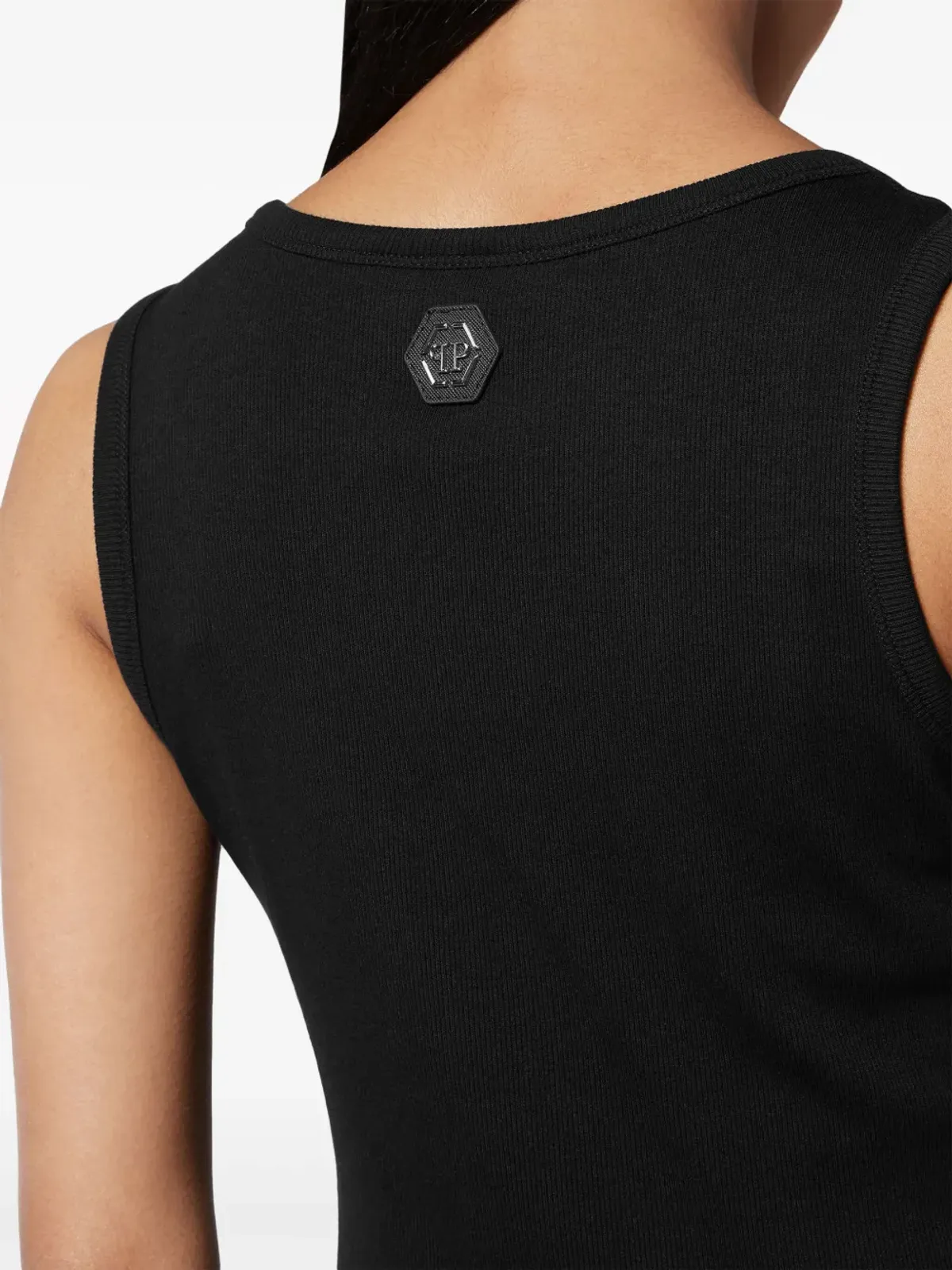 Philipp Plein ヘキサゴンロゴ コットン タンクトップ - ブラック - 画像4