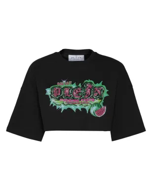 Philipp Plein Tutti Frutti クロップドTシャツ - ブラック - サムネイル1