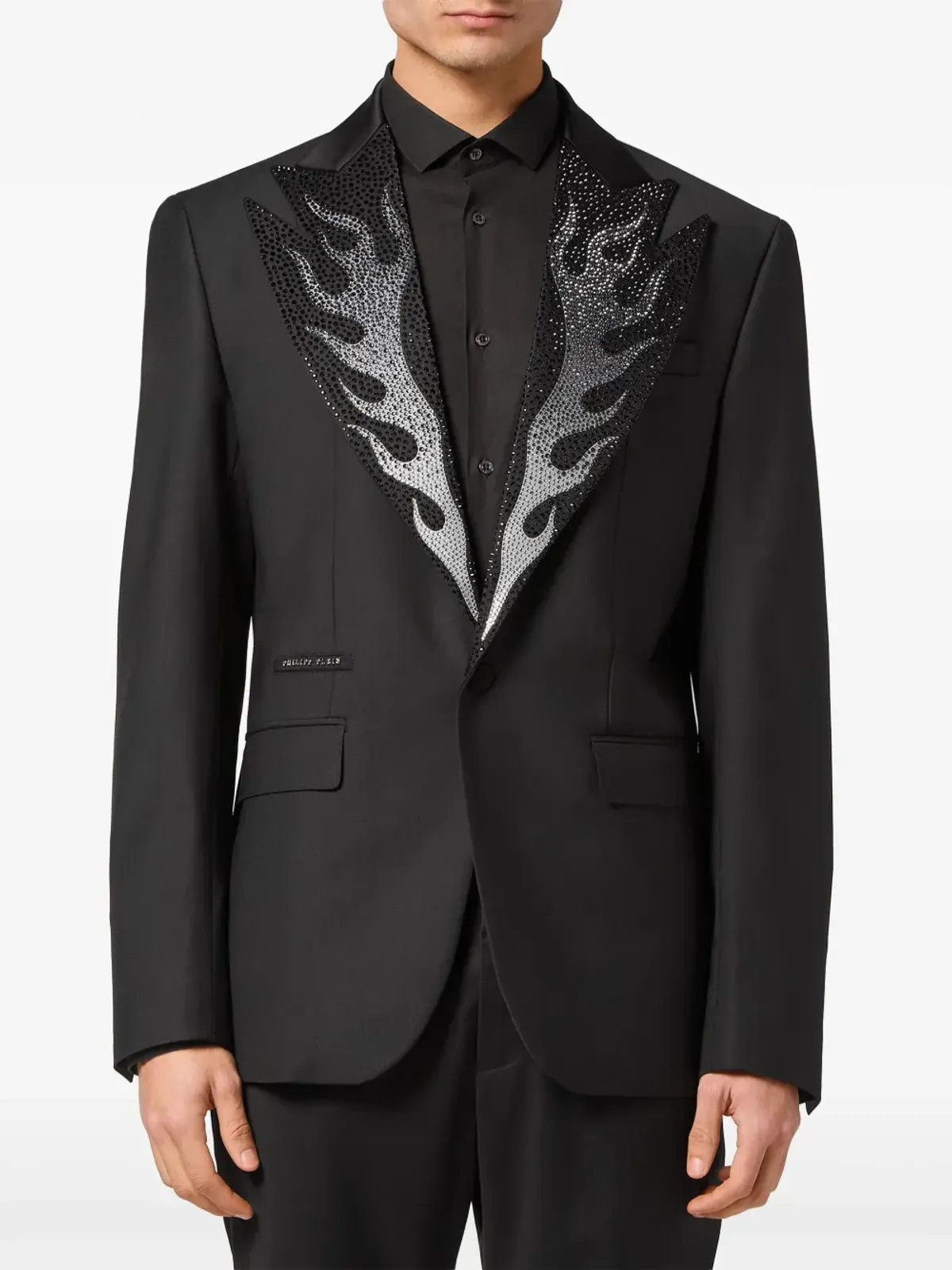 Philipp Plein Flame シングルブレスト ブレザー ブラック - 画像3