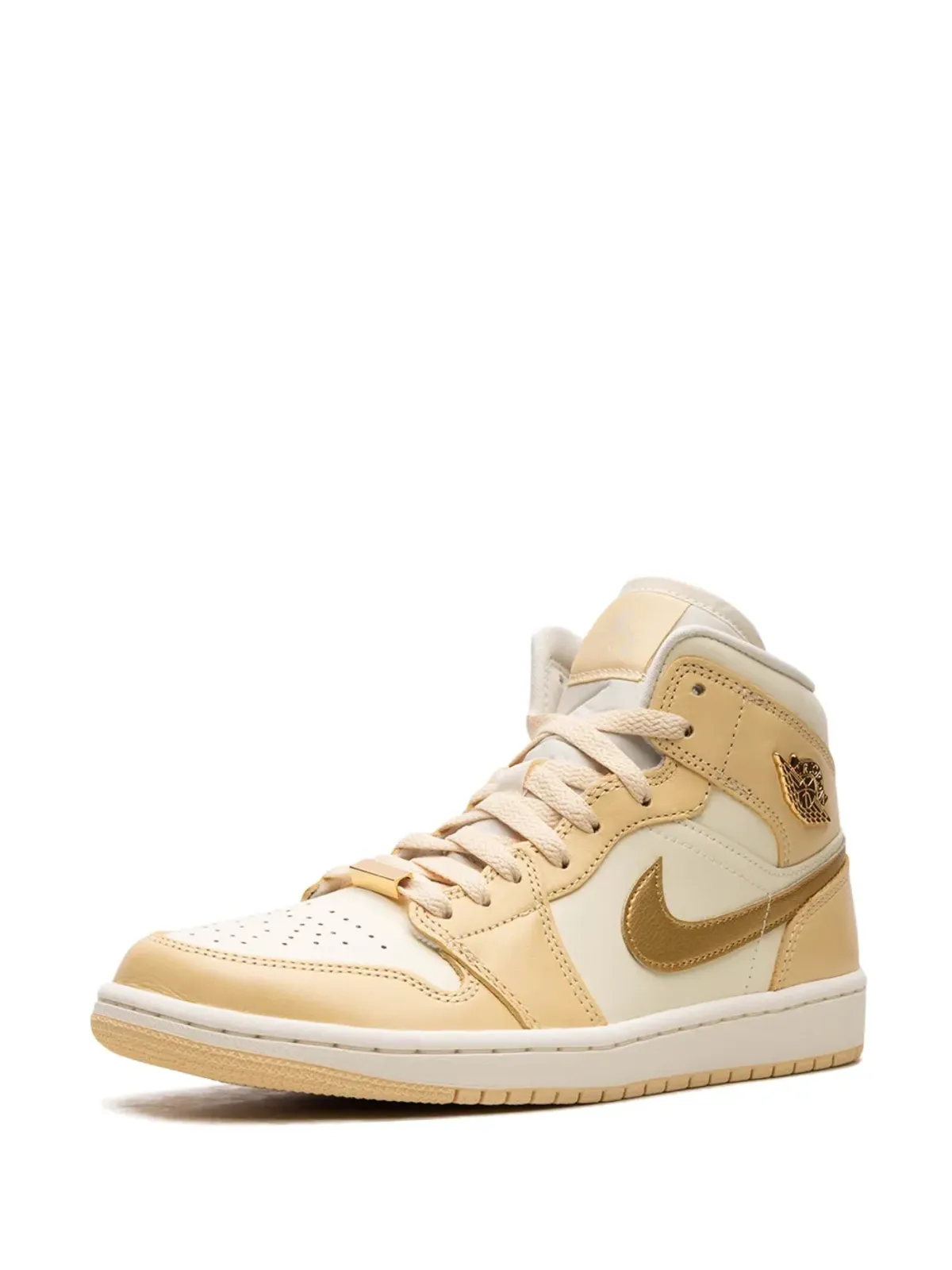 Jordan エアジョーダン 1 ミッド ペールベニラ/ココナッツミルク/セイル/メタリックゴールド スニーカー - イエロー - 画像5