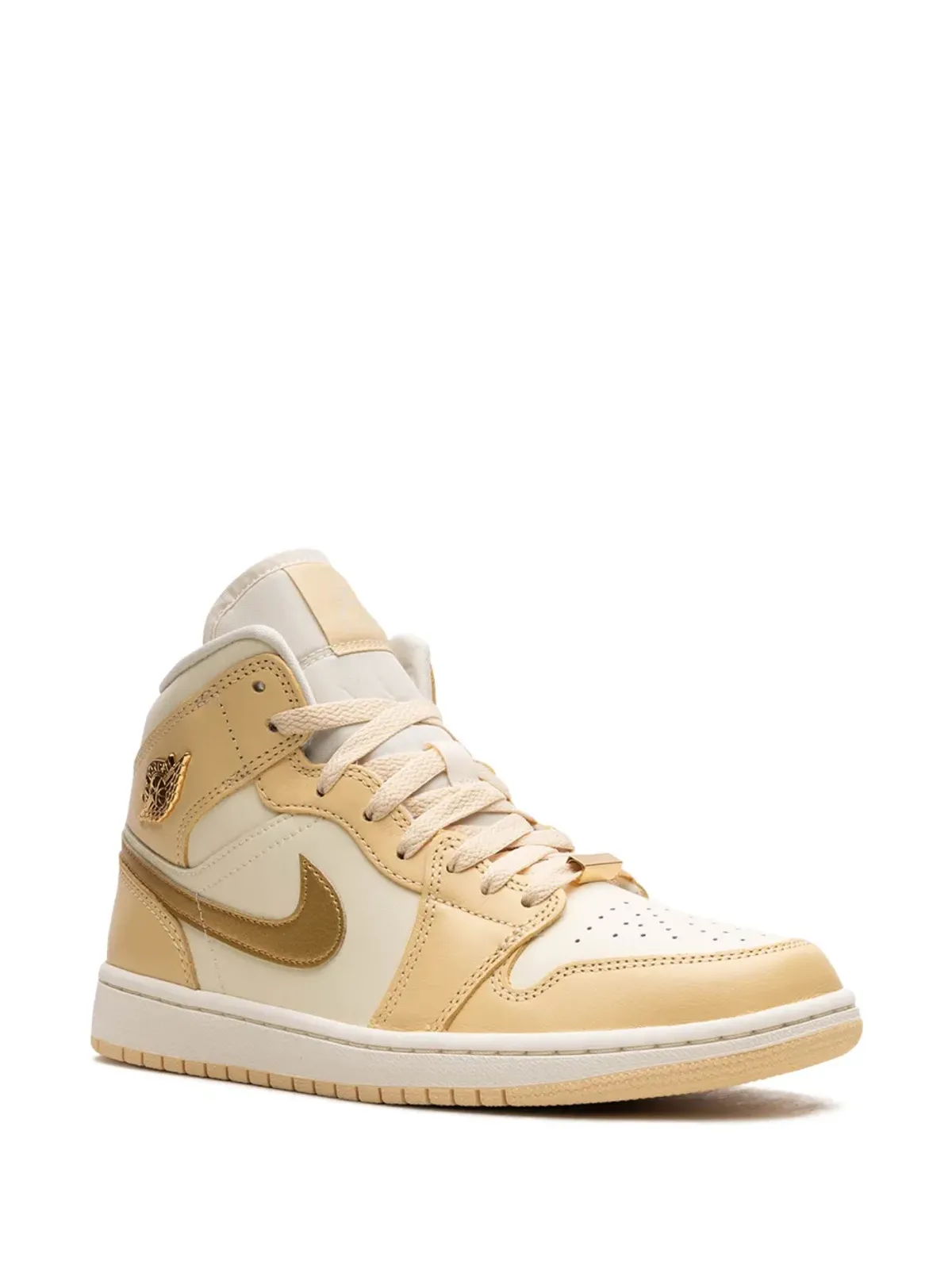 Jordan エアジョーダン 1 ミッド ペールベニラ/ココナッツミルク/セイル/メタリックゴールド スニーカー - イエロー - 画像2
