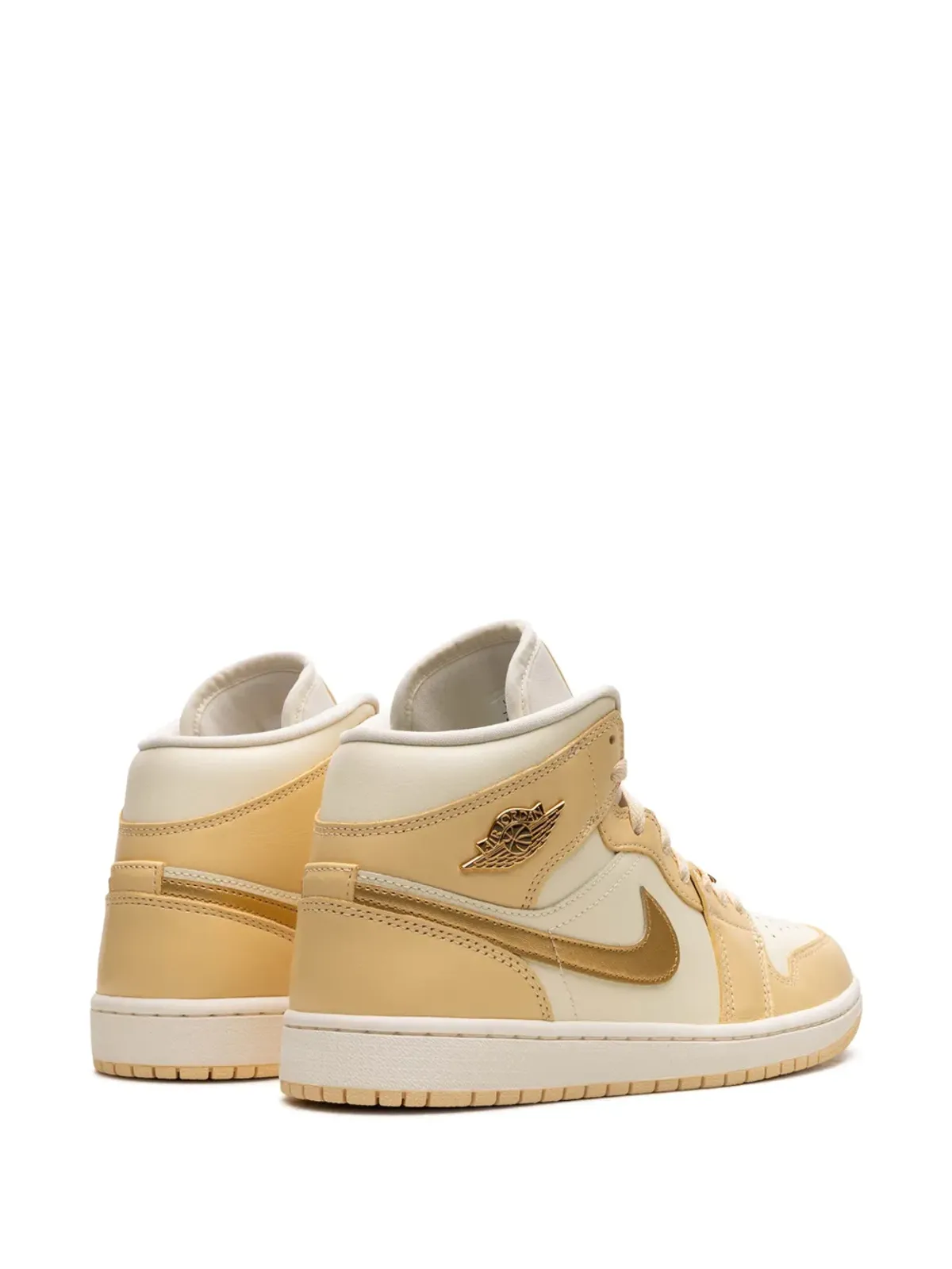 Jordan エアジョーダン 1 ミッド ペールベニラ/ココナッツミルク/セイル/メタリックゴールド スニーカー - イエロー - 画像3