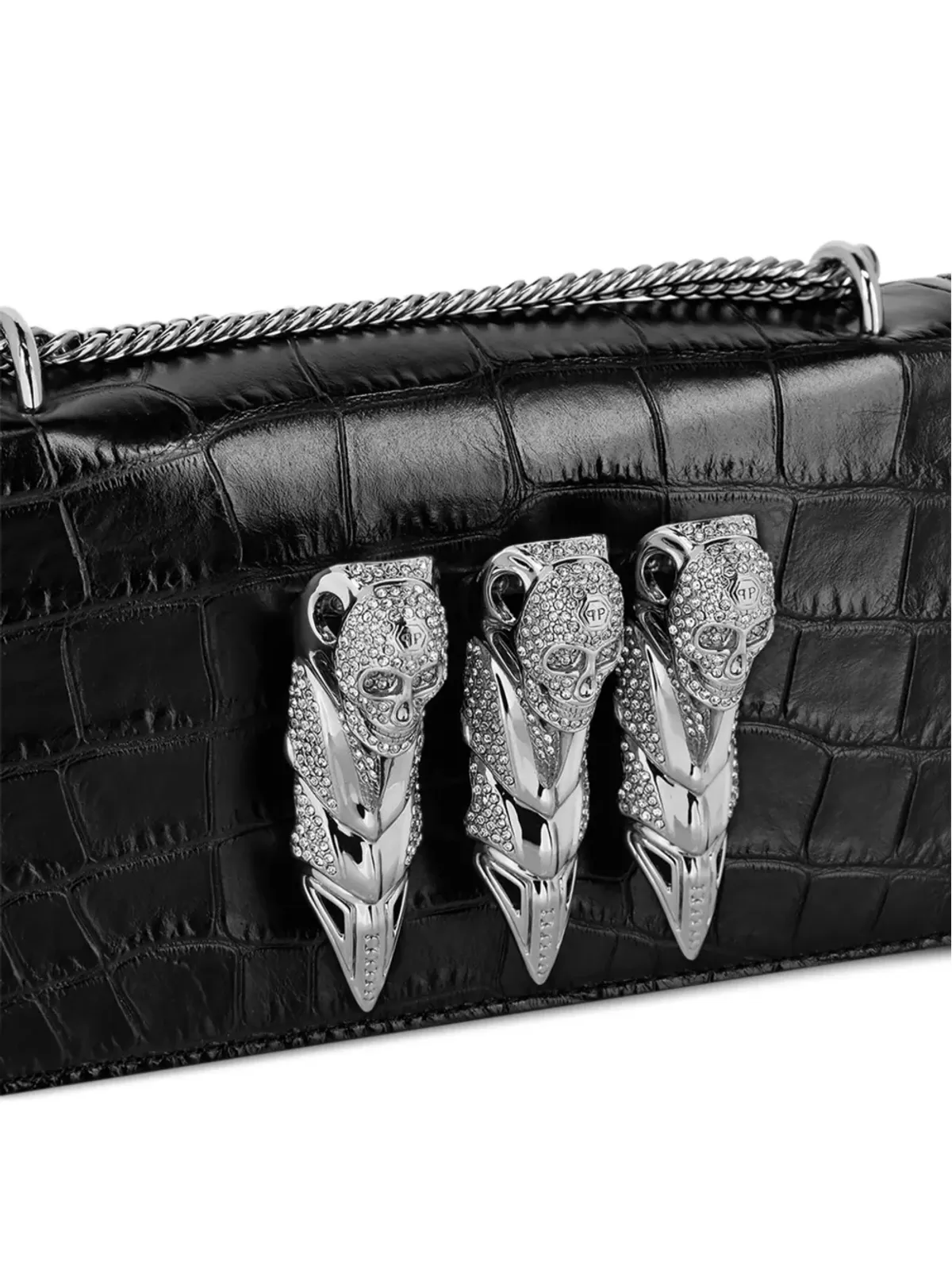 Philipp Plein 小さなスカルアップリケ付きショルダーバッグ - ブラック - 画像4