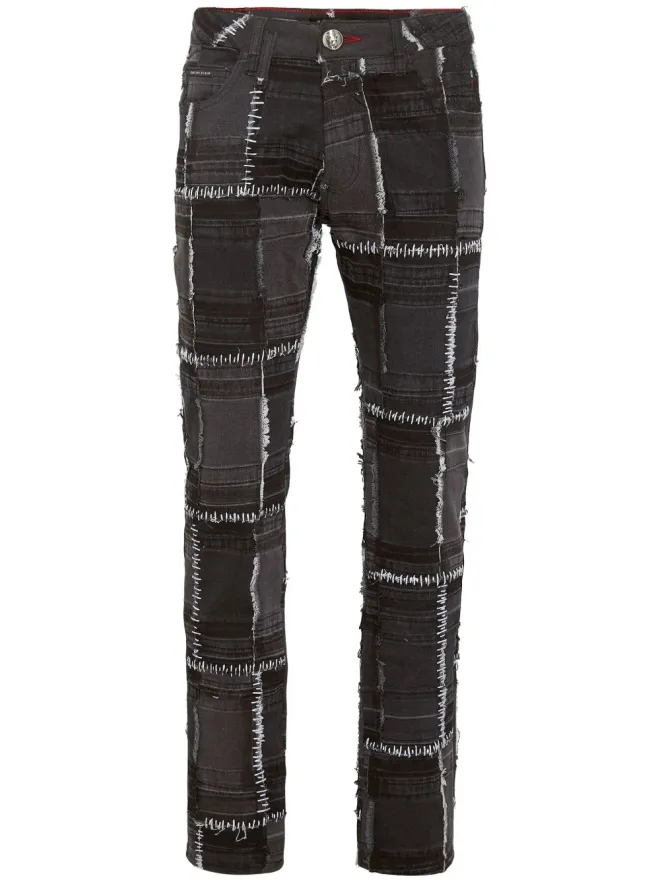 Philipp Plein Philipp Plein パッチワークデザイン ストレートレッグ ジーンズの商品画像