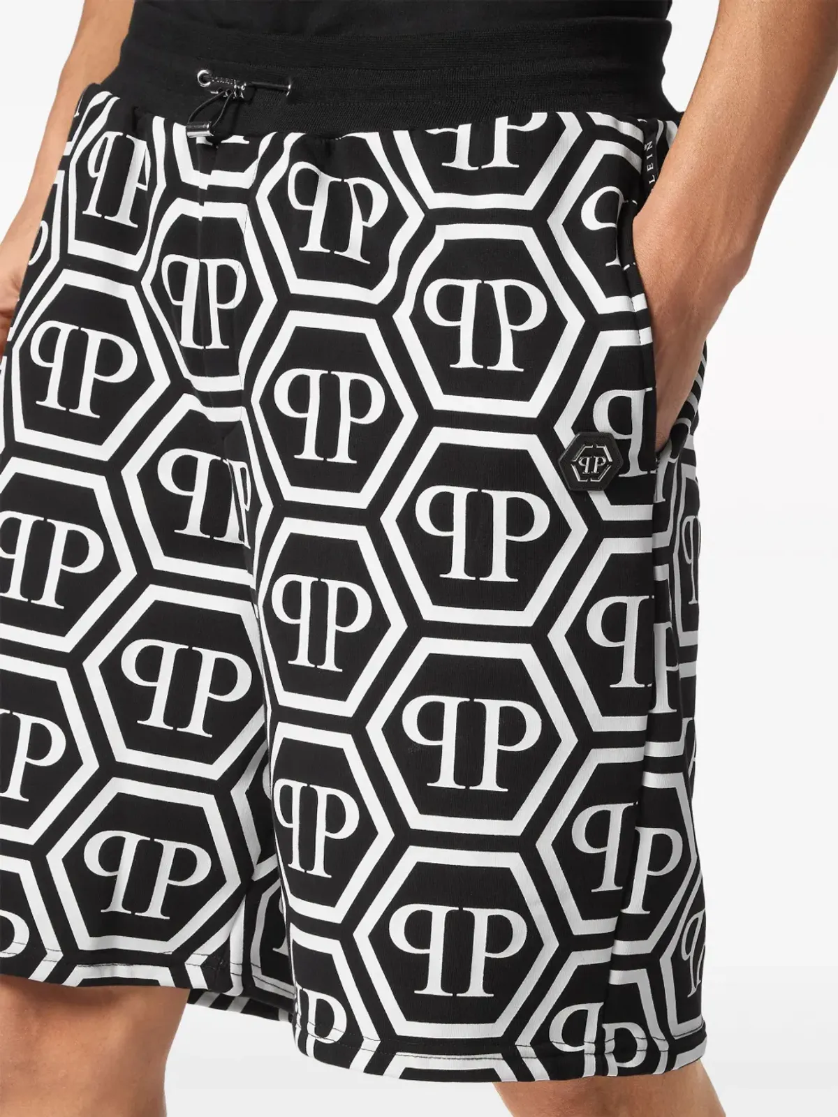 Philipp Plein モノグラム ドローコード付き トラックショーツ - 画像5