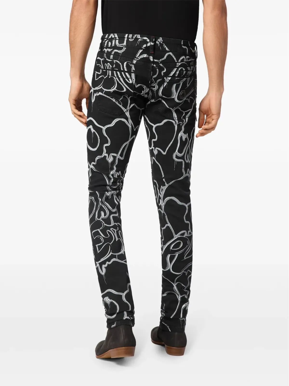 Philipp Plein スカル＆ボーンズ ストレートレッグ ジーンズ - 画像3