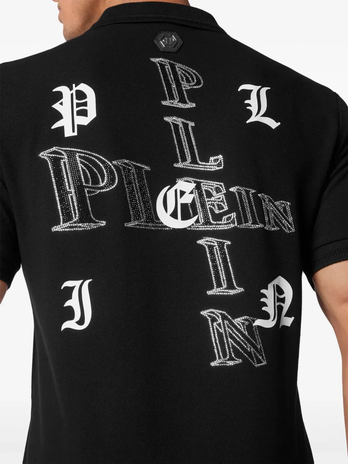 Philipp Plein クリスタル装飾 コットン ポロシャツ - ブラック - 画像5