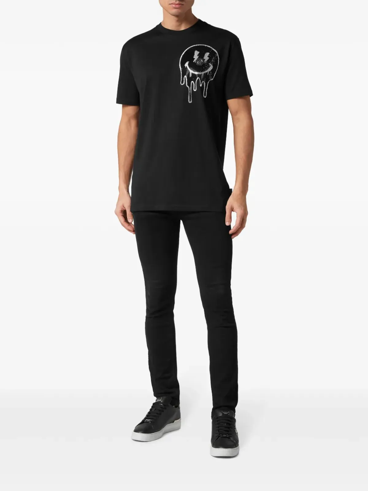Philipp Plein スマイル ラインストーン装飾 Tシャツ - ブラック - 画像2