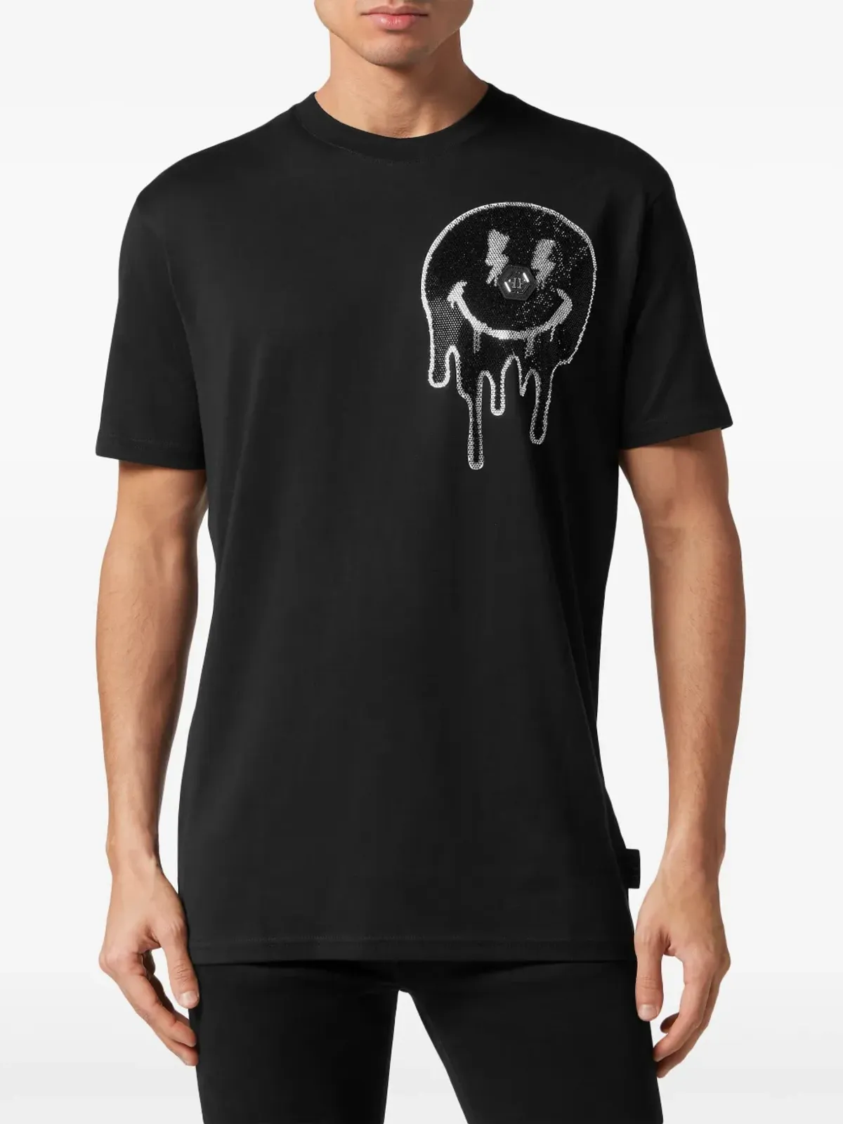 Philipp Plein スマイル ラインストーン装飾 Tシャツ - ブラック - 画像3