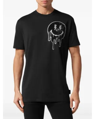 Philipp Plein スマイル ラインストーン装飾 Tシャツ - ブラック - サムネイル3