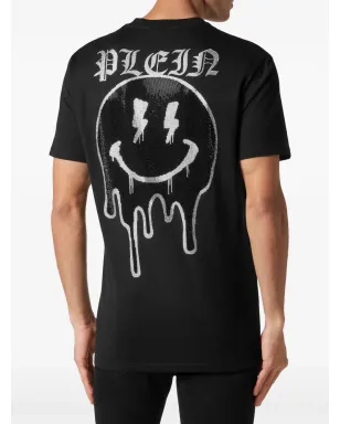 Philipp Plein スマイル ラインストーン装飾 Tシャツ - ブラック - サムネイル4
