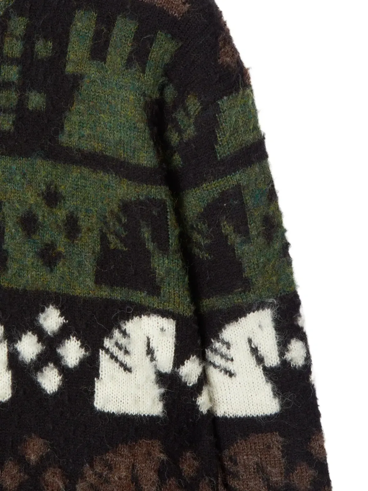 Burberry チェス柄 ウール混紡ニット - ブラック - 画像5