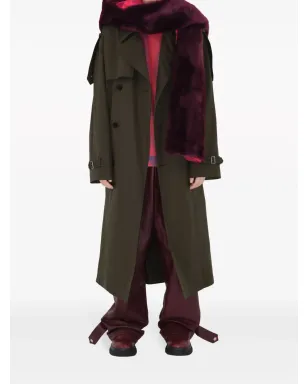 Burberry フェイクファー フード付きスカーフ - レッド - サムネイル2