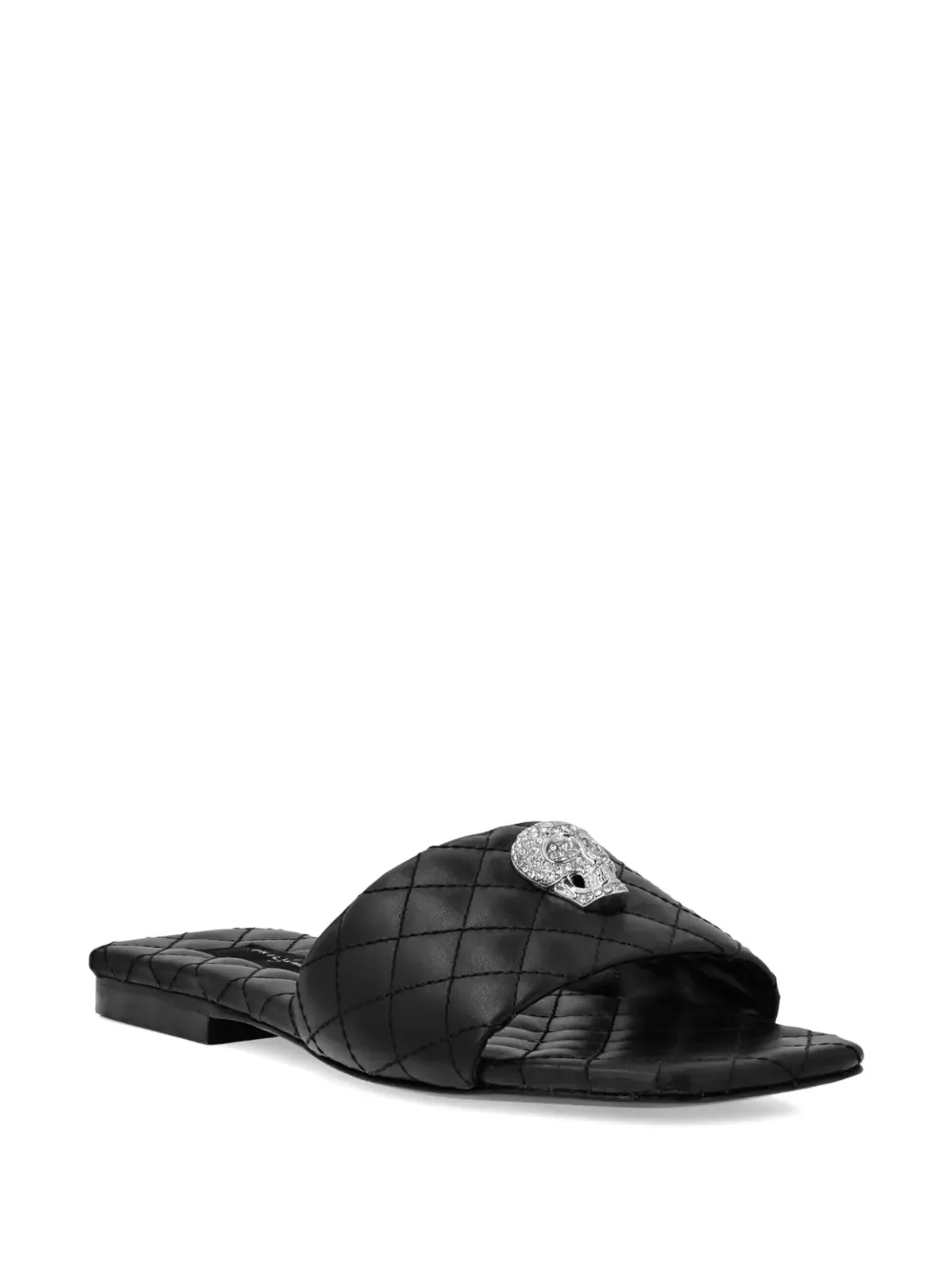 Philipp Plein skull-embellished quilted leather slides - 画像2