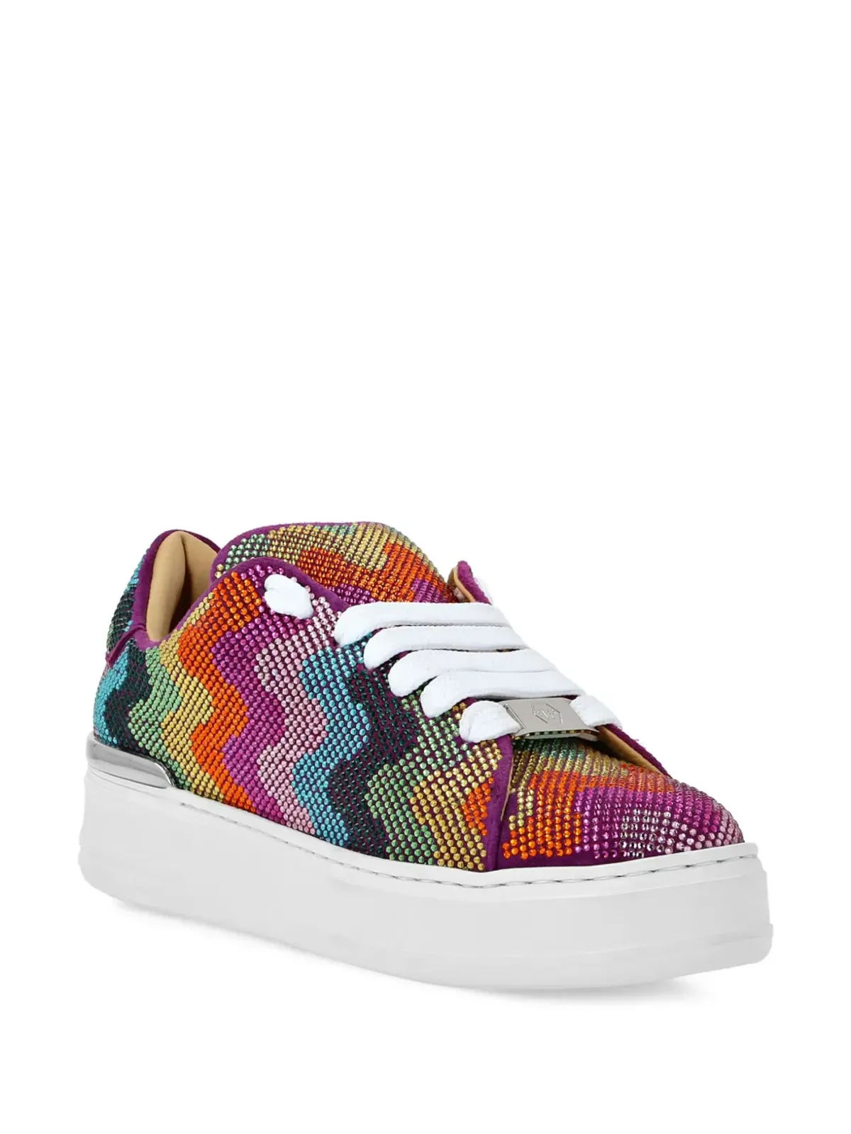 Philipp Plein Crystal Waves Rainbow スエードスニーカー - オレンジ - 画像2