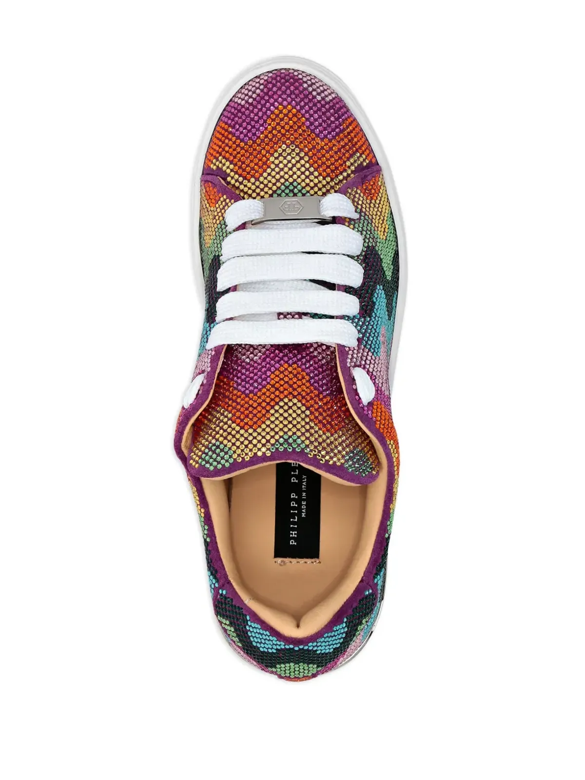 Philipp Plein Crystal Waves Rainbow スエードスニーカー - オレンジ - 画像3