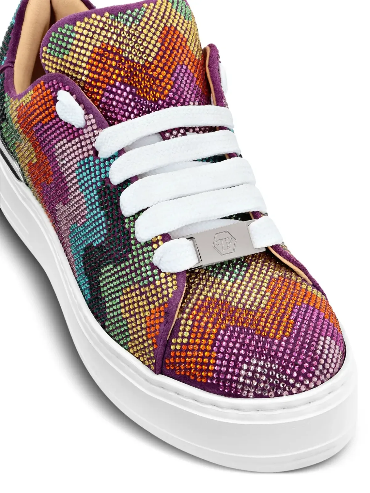 Philipp Plein Crystal Waves Rainbow スエードスニーカー - オレンジ - 画像4