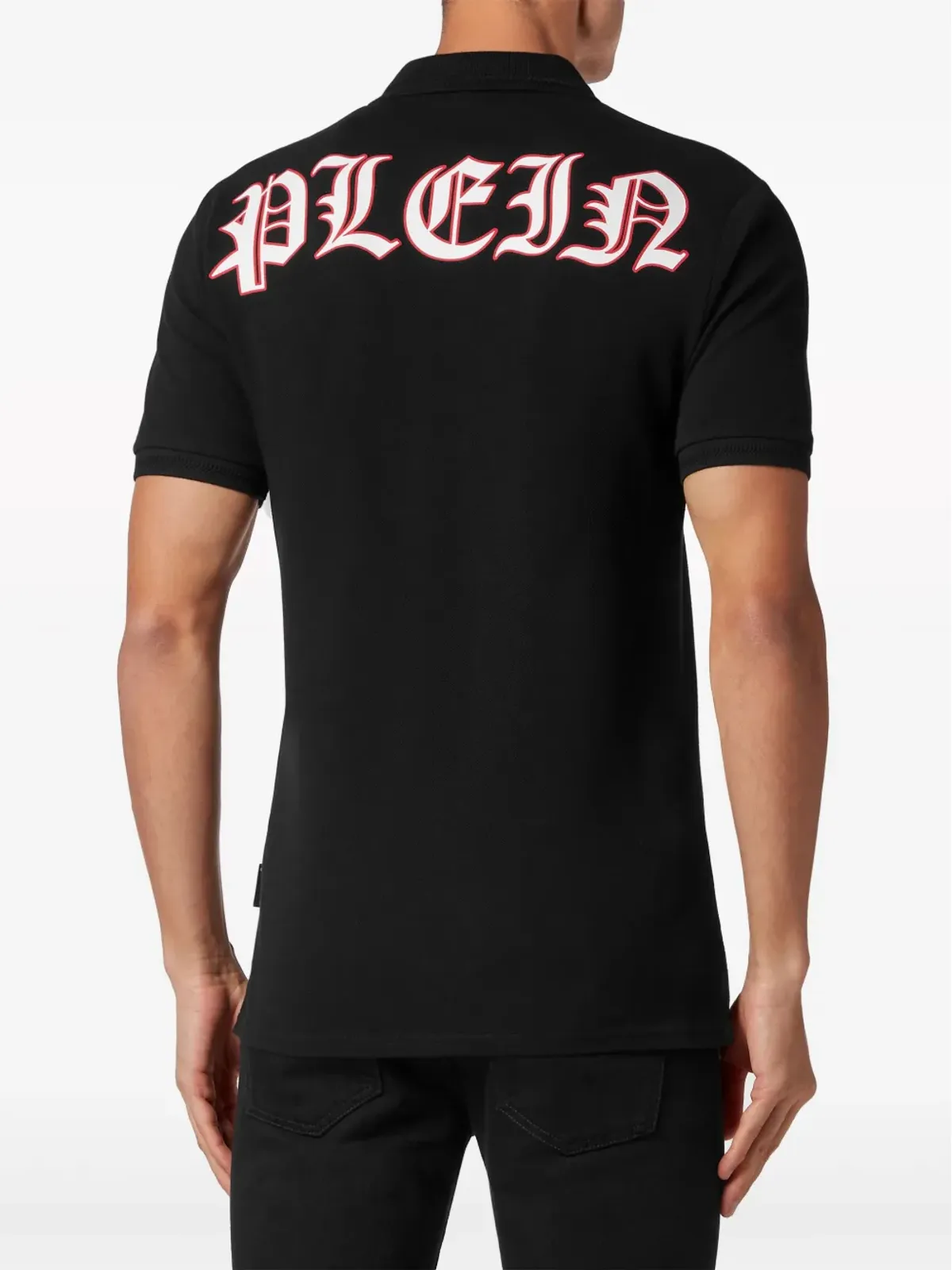 Philipp Plein スカルリーギャング コットン ポロシャツ ブラック - 画像3