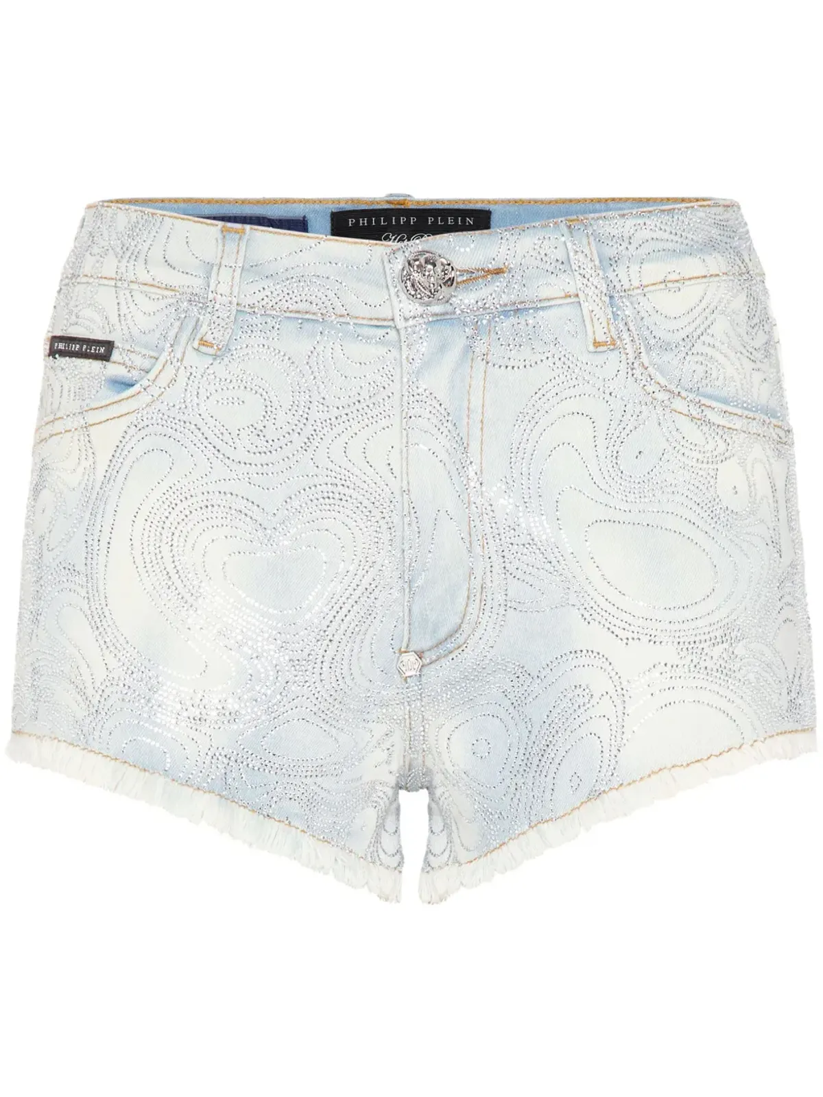 Philipp Plein 抽象パターンプリント デニムショーツ - 画像1