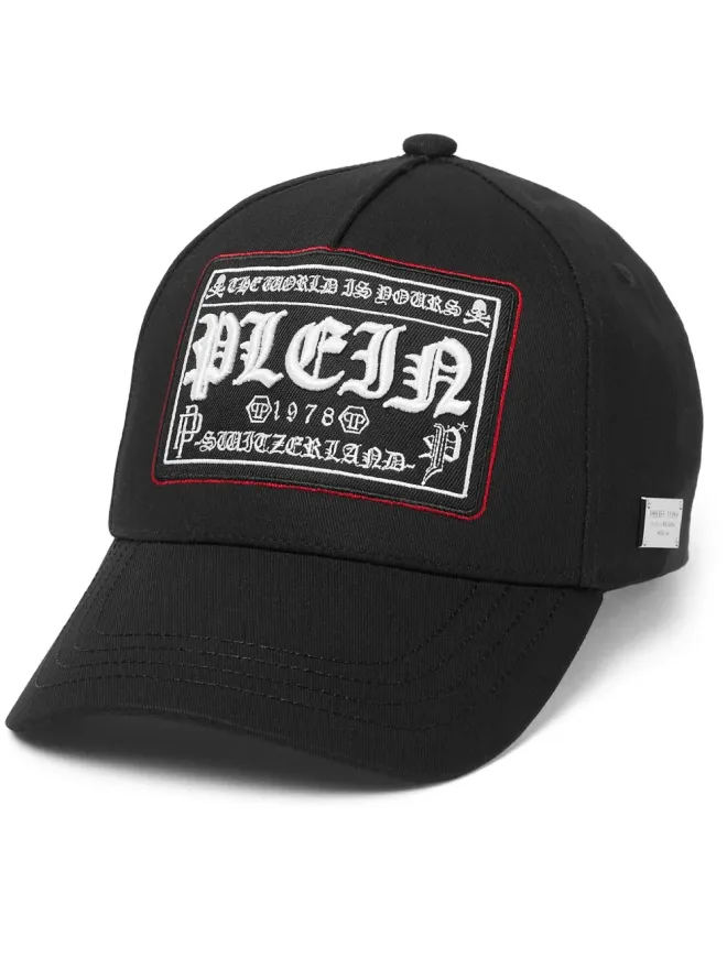 Philipp Plein Philipp Plein ロゴ刺繍キャップ - ブラックの商品画像
