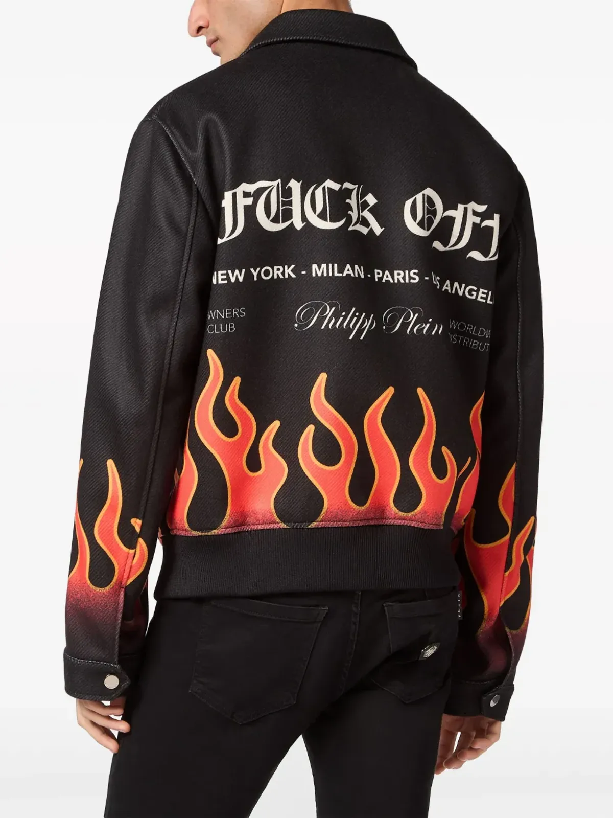 Philipp Plein 炎プリント ボンバー ジャケット - ブラック - 画像3