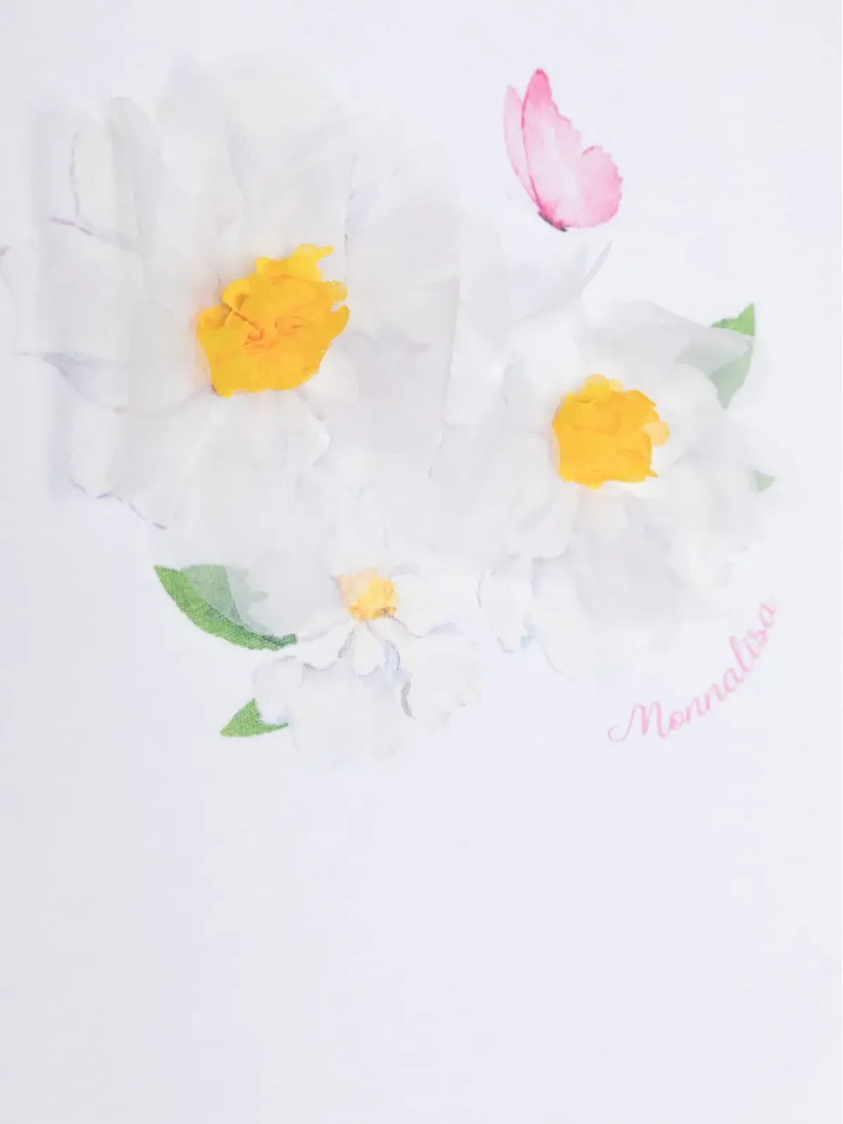 Monnalisa St. Flowers コットンTシャツ - White - 画像3