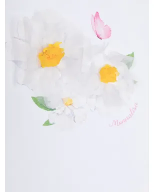 Monnalisa St. Flowers コットンTシャツ - White - サムネイル3
