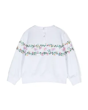 Chiara Ferragni Kids Eyelike-motif stripe sweatshirt - White - サムネイル2