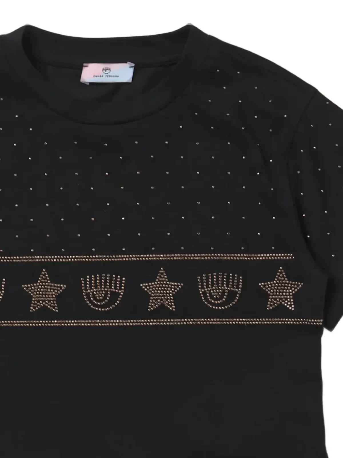 Chiara Ferragni Kids スタッズ付きTシャツ ブラック - 画像2