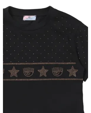Chiara Ferragni Kids スタッズ付きTシャツ ブラック - サムネイル2