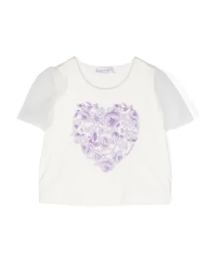 Monnalisa 花柄プリントコットンTシャツ - サムネイル1