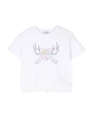 Chiara Ferragni Kids ラインストーンロゴ コットン Tシャツ - サムネイル1