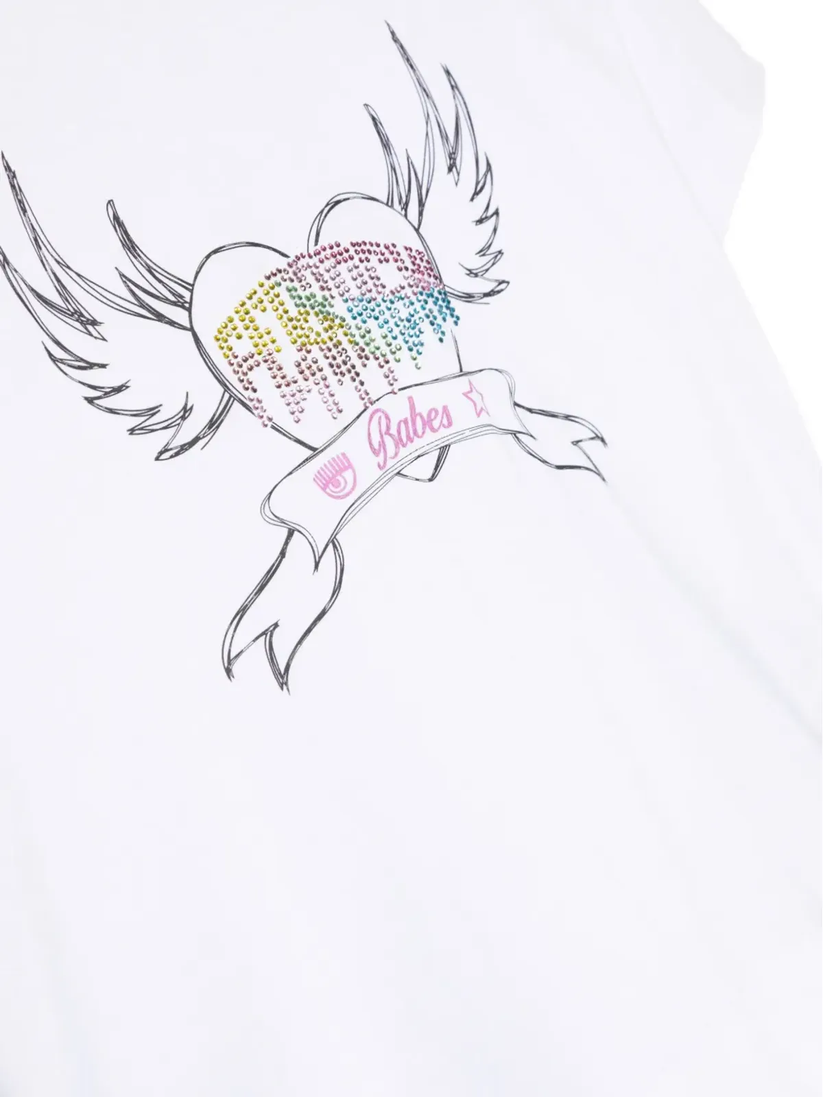 Chiara Ferragni Kids ラインストーンロゴ コットン Tシャツ - 画像3