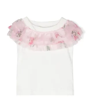 Monnalisa フリル付きコットンTシャツ - サムネイル1