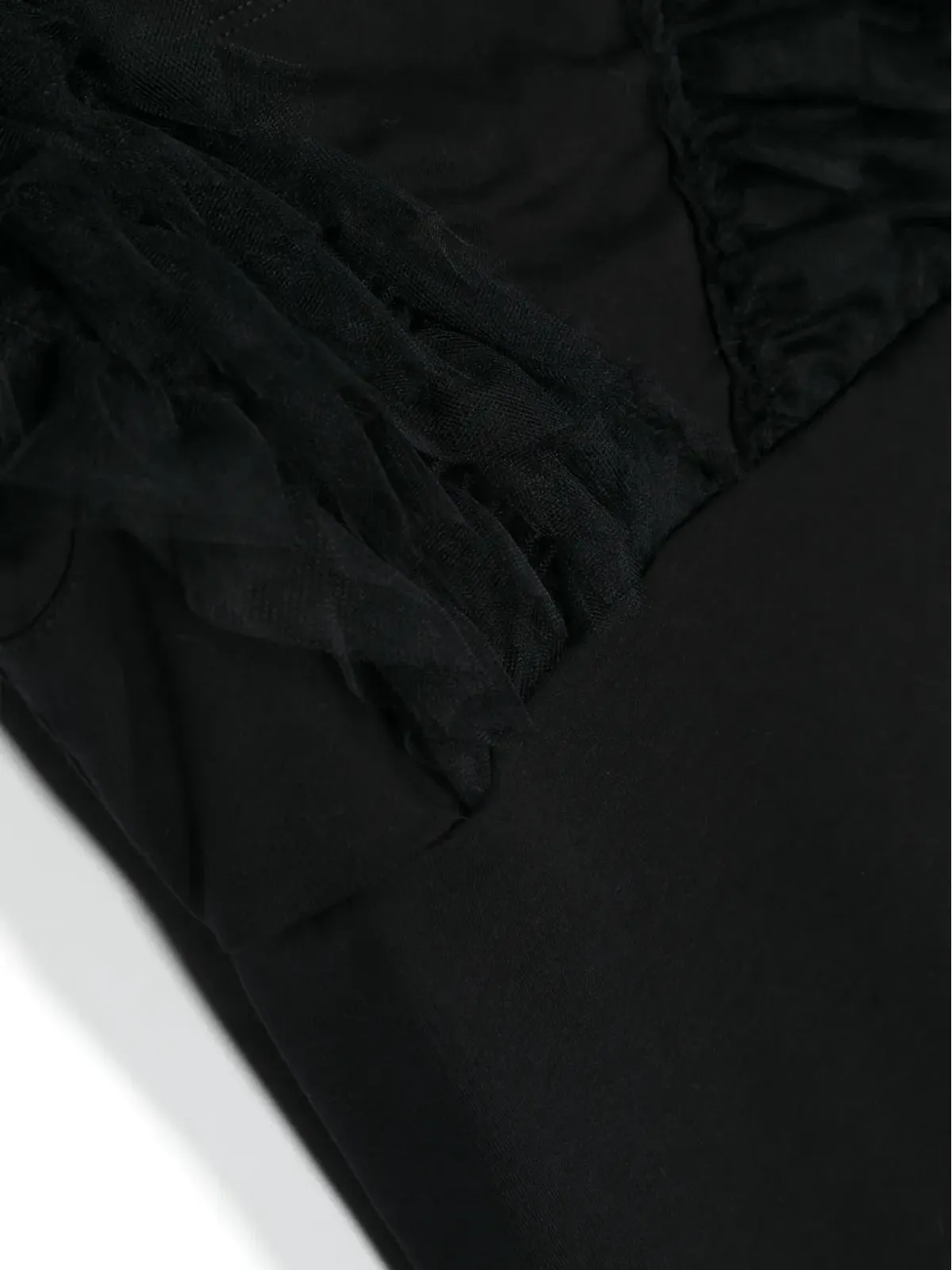 Monnalisa ロゴプレート付きフリルノースリーブトップ - 画像3