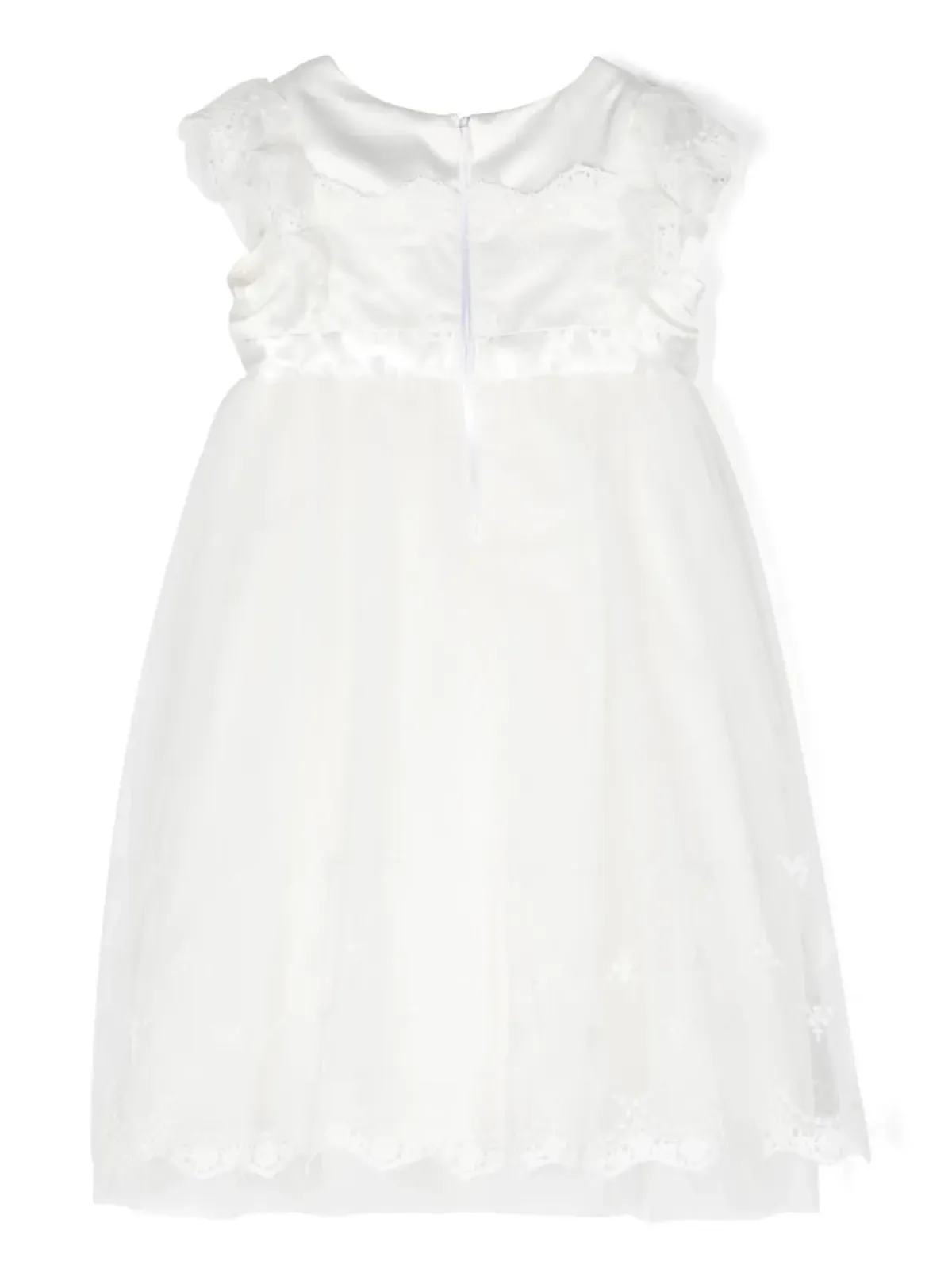 Monnalisa Iconic Chic lace-trim flared dress - White - 画像2