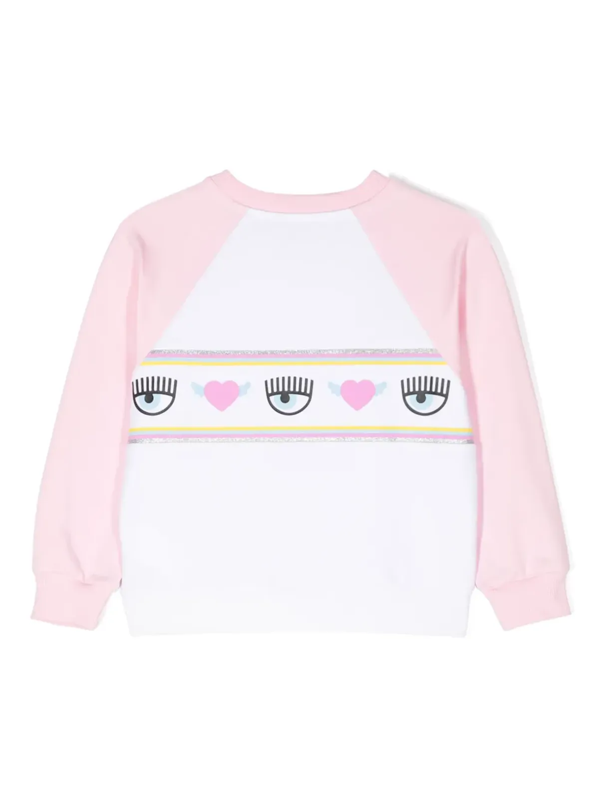 Chiara Ferragni Kids Eyelike-print raglan sweatshirt - White - 画像2