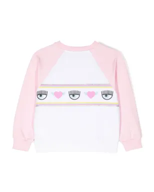 Chiara Ferragni Kids Eyelike-print raglan sweatshirt - White - サムネイル2